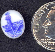 #BEADS0348 - Blue and White Cameo with Lighthouse