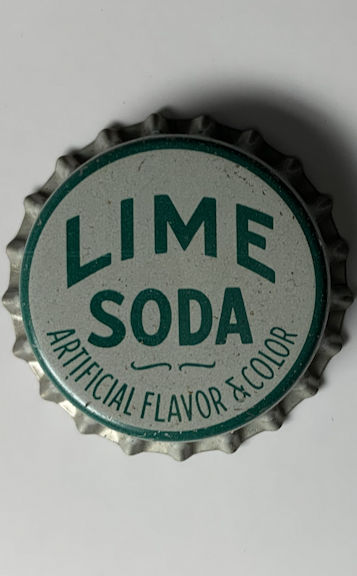 #BF243 - Group of 10 Cork Lined Lime Soda Bottle Caps - Oldies