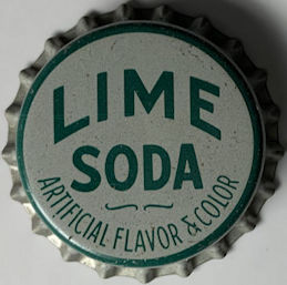 #BF243 - Group of 10 Cork Lined Lime Soda Bottle Caps - Oldies