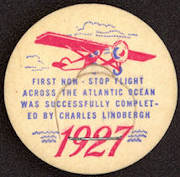 #DC135 - Uncommon Commemorative 1927 Lindbergh Flight Milk Bottle Cap