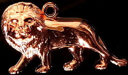 #BEADSC0281 - Large Metallized Copper Colored lion Charm/Pendant - As low as 12¢ each
