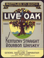 #ZLW117 - Scarce Live Oak Kentucky Staright Bourbon Whiskey Bottle Label