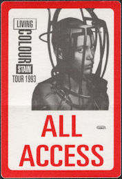 ##MUSICBP0169 - Living Colour All Access OTTO Cloth Backstage Pass From the 1993 Stain Tour