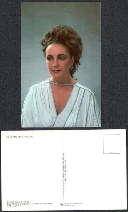 #CH466 - Group of 3 1981 Elizabeth Taylor Postcards