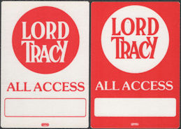 ##MUSICBP0921 - Two Different Colored Lord Tracy OTTO Cloth Backstage Passes from the Deaf Gods of Babylon Tour