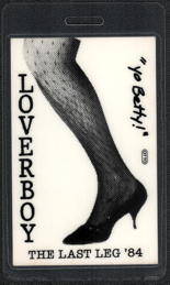 ##MUSICBP0442 - White Version 1984 Loverboy Laminated Backstage Pass from The Last Leg Tour