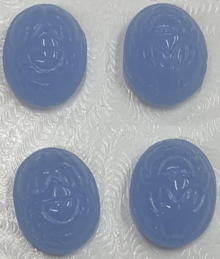 #BEADS1057 - Group of 4 Light Blue Scarabs 10mm Glass Cabochon