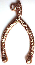 #BEADSC0257 - Copper Lucky Wishbone Charm