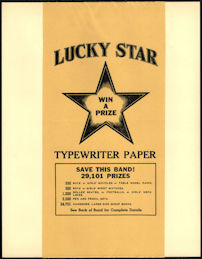 #CS618 - Pack of Lucky Star Typewriter Paper with Prize Offers - 1947 Version