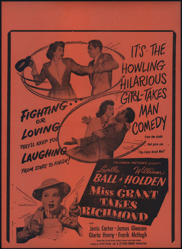 #CH326-23  - Lucille Ball Miss Grant Takes Richmond Movie Poster/Broadside