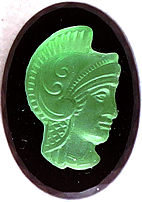 #BEADS0519 - 18mm Luminescent Glass and Plastic Cameo Featuring a Warrior - As low as 75¢ each