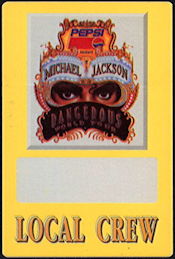 ##MUSICBP0478 - Michael Jackson OTTO Cloth Backstage Local Crew Pass from the 1992 Dangerous Tour