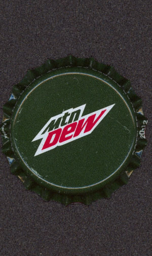 #BC102 - Group of 10 Deep Green Mountain Dew Plastic Lined Soda Caps