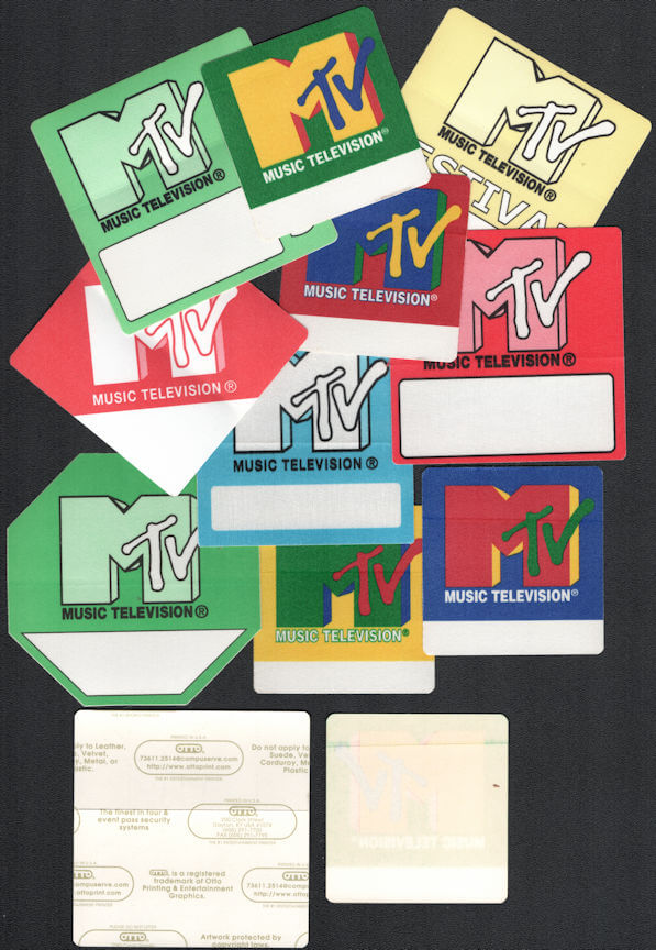 ##MUSICBP0136 - Group of 10 different MTV OTTO backstage passes