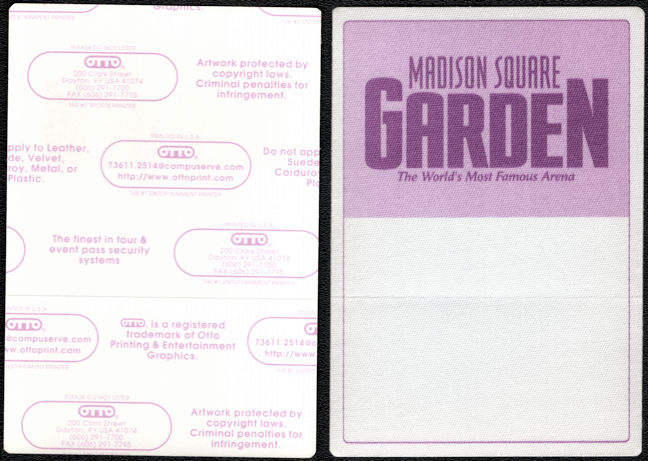 ##MUSICBP1495 - Madison Square Garden Venue OTTO Cloth Backstage Pass