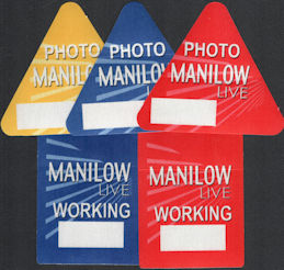 ##MUSICBP0738 - 5 Different Barry Manilow OTTO Cloth Backstage Passes from the 2010 "Nobel Peace Prize" Concert