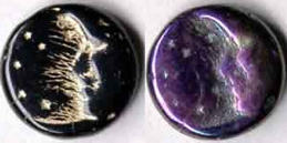 #BEADS0189 - Spooky Man in the Moon Glass Halloween Beads - Just Purple left