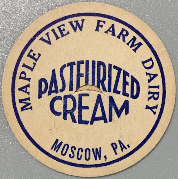 #DC288 - Maple View Farms Pasteurized Cream Bottle Cap - Moscow, PA