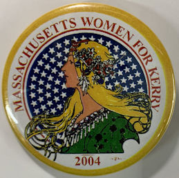 #PL381 - Women for Kerry 2004 Pinback Picturing...