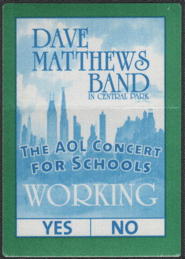##MUSICBP0782 - 2003 Dave Matthews Band OTTO Cloth Backstage Pass from the AOL Concert for Schools