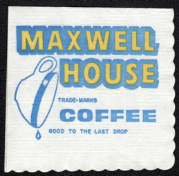 #UPaper242 - Group of 4 Maxwell House Coffee Advertising Napkins