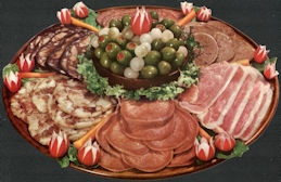 #SIGN276 - Diecut Diner Sign of a Large Lunch Meat Tray