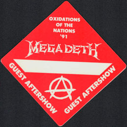 ##MUSICBP0882 - Glow in the Dark Megadeth OTTO Cloth Guest Backstage Pass from the Oxidations of the Nations Tour