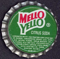 #BF082 - Group of 10 Mello Yello Bottle Caps - Green Version - (Coke Product)