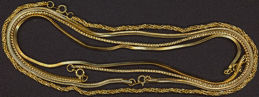 #BEADS0372 - Two Different Good Quality Men's Gold Chains from the Disco Era