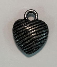 #BEADS1087 - Late 1960s Metal Heart Pendant or Charm