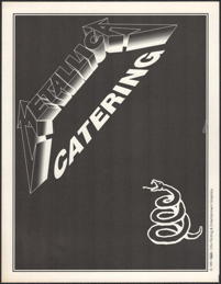 ##MUSICBQ0245 - Metallica OTTO "Catering" Door Sign from the 1991 Wherever We May Roam Tour