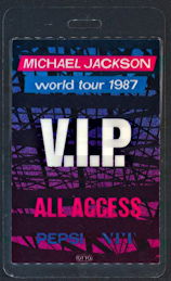 ##MUSICBP0314 - Scarce Michael Jackson All Access OTTO Laminated Backstage Pass from the 1987 World Tour