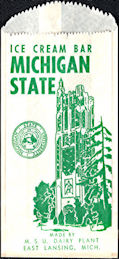 #PC111 - Michigan State Ice Cream Bar Wrapper - Pictures the University