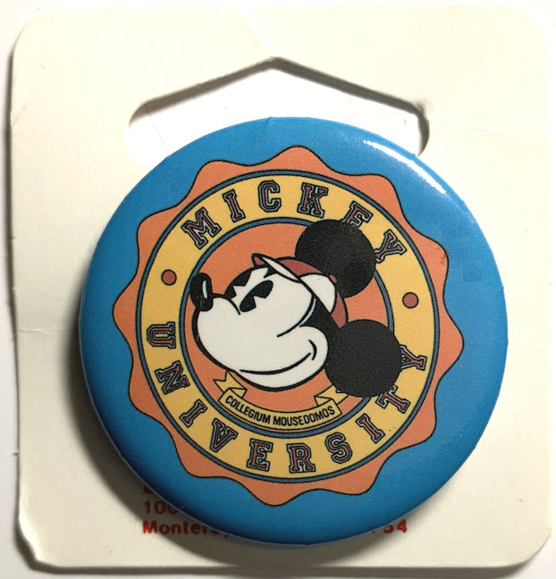 #CH564 - Scarce Mickey University Pinback - Licensed Disney