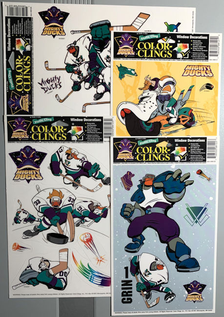 #CH578 - Group of 4 Different Disney Mighty Ducks Window Clings