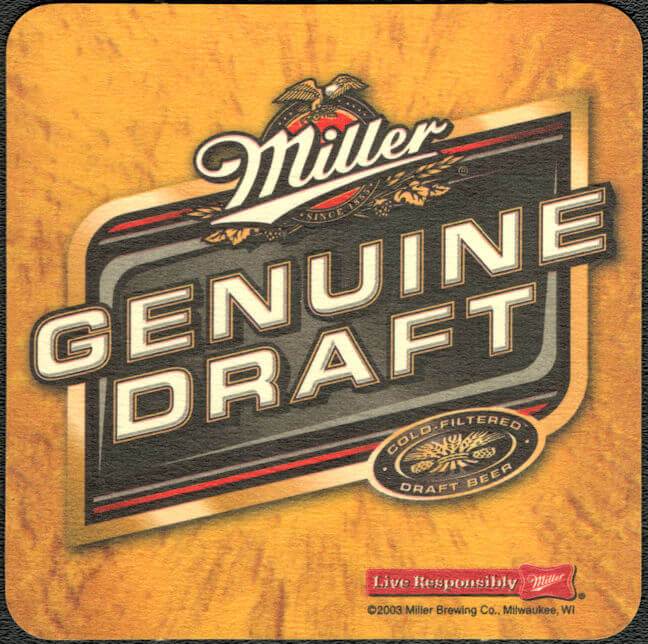 #SP098 - Miller Genuine Draft Beer Coaster