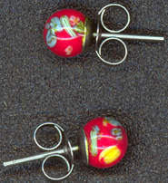 #BEADS0558 - Pair of Millefiori Earrings from the Hippie Days Still in Original Packaging