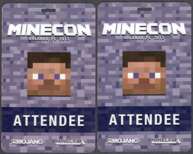 ##MUSICBP1497 - Hard Plastic OTTO Attendee Pass for the 2013 Minecon Convention