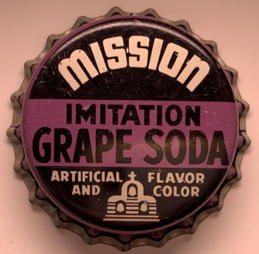 #BF368 - Rare Cork Lined Mission Grape Soda Bottle Cap