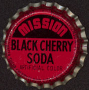 #BF111 - Group of 10 Uncommon Cork Lined Mission Black Cherry Soda Bottle Caps