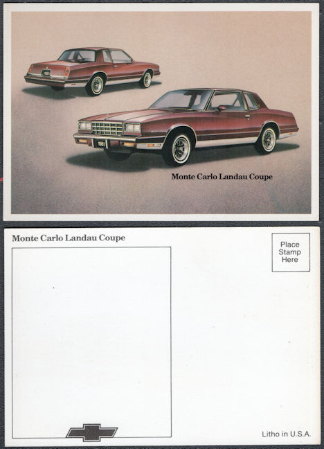#BGTransport561 - 1981 Chevrolet Monte Carlo Landau Coupe Dealer Postcard