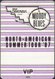 ##MUSICBP0330  - 1987 Moody Blues Summer Tour Cloth VIP OTTO Backstage Pass