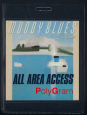 ##MUSICBP0059  - Uncommon 1988 Moody Blues PolyGram Records Numbered Laminated All Access OTTO Backstage Pass from the Sur la mer Tour