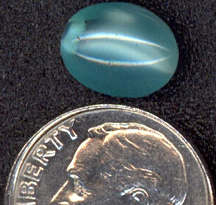 #BEADS0320 - Translucent Bluish Green Glass Moo...
