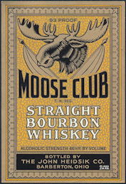 #ZLW136 - Large Size Rare Moose Club Whiskey Label