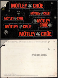 ##MUSICBQ0229 - Motley Crue Stickker-Gram Postcard