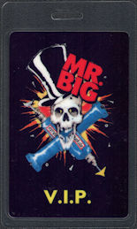 ##MUSICBP0686 - Mr. Big OTTO Laminated VIP Backstage Pass from the 1991 Lean Into It Tour - Skull and Drills