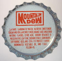 #BF338 - Group of 10 Plastic Lined Mountain Dew Soda Bottle Caps - Pepsi