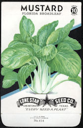 #CE62 - Florida Broadleaf Mustard Lone Star 10¢ Seed Pack - As Low As 50¢ each