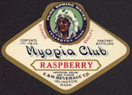 #ZLS173 - Rare Myopia Club Raspberry Soda Bottle Label - Different Indian